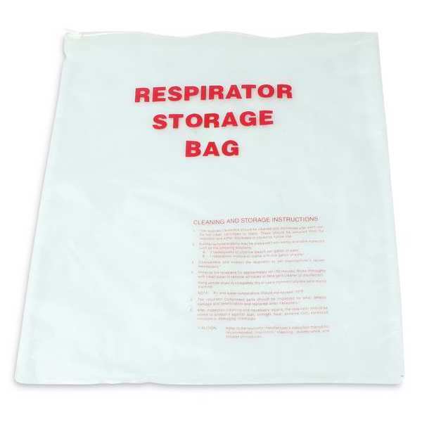 Respirator Storage Bag with Zipper, PVC, 16 in L x 14 in W