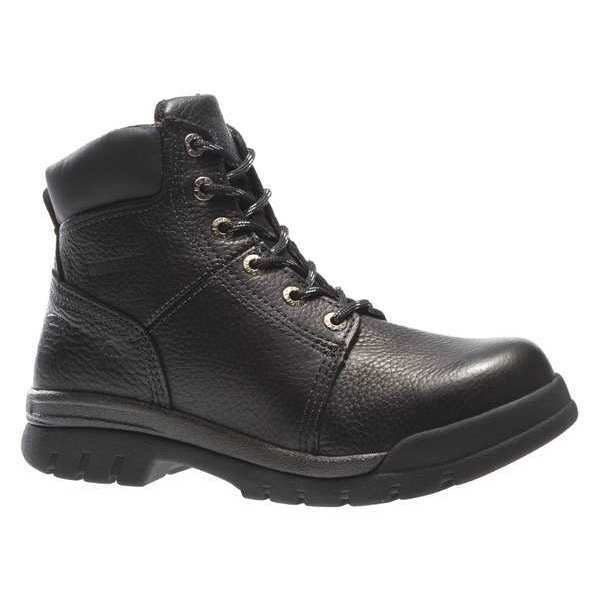 Wolverine Size 9-1/2W Men's 6 in Work Boot Steel Work Boot, Black W04714