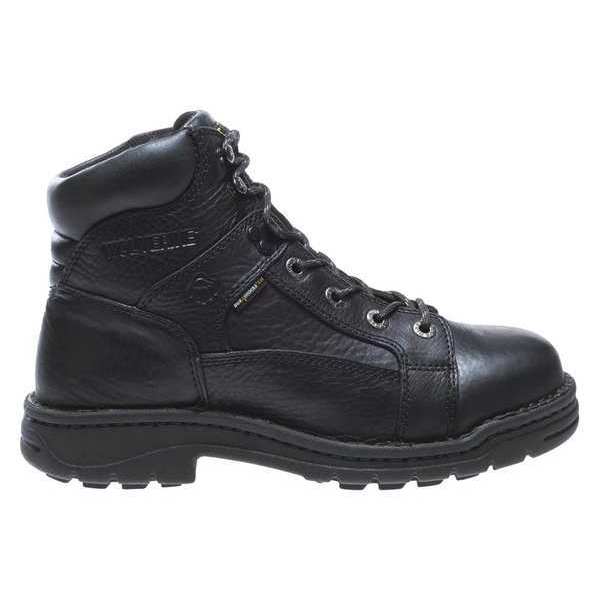 Wolverine Size 7 1/2 Men's 6 in Work Boot Steel 6-Inch Work Boot, Black W04421