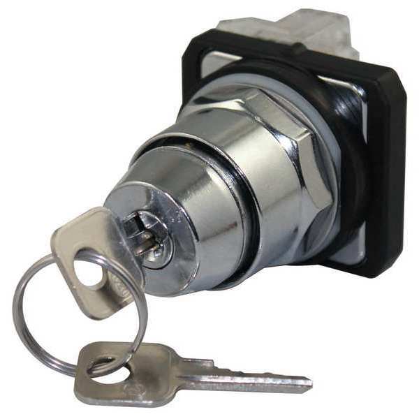 Dayton Non-Illum Selector Switch, Keyed, Chrome 30G317