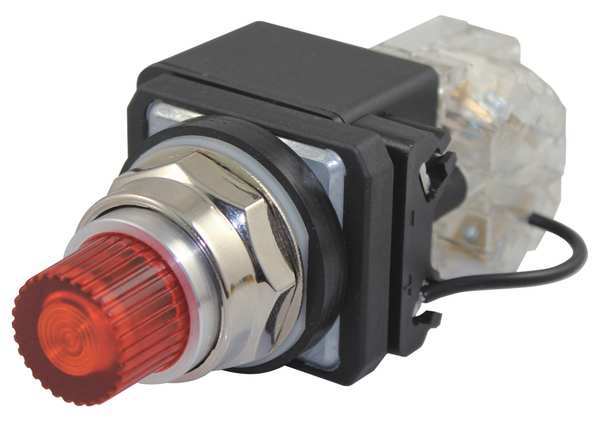 Dayton PilotLight, LED, 24VAC/DC, 30mm, Chrome, Amb 30G410