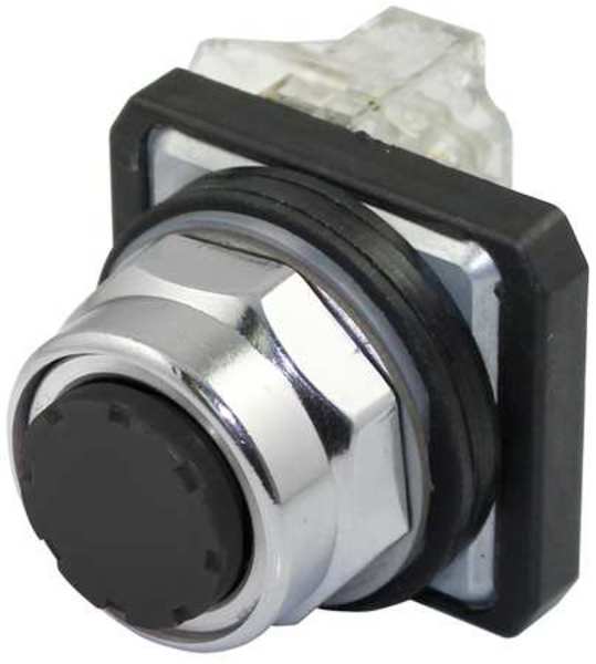 Dayton Non-Illuminated Push Button, 30 mm, 1NO/1NC, Black 30G432