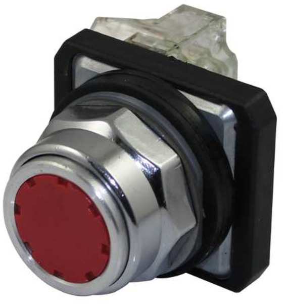 Dayton Non-Illuminated Push Button, 30 mm, 1NO/1NC, Red 30G437