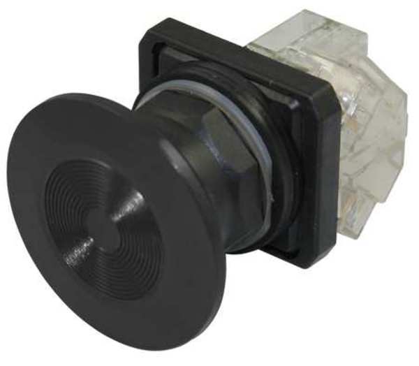 Dayton Non-Illuminated Push Button, 30 mm, 1NC, Black 30G457