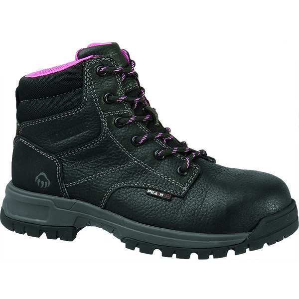 Wolverine Size 8W Women's 6 in Work Boot Composite Work Boot, Black W10181