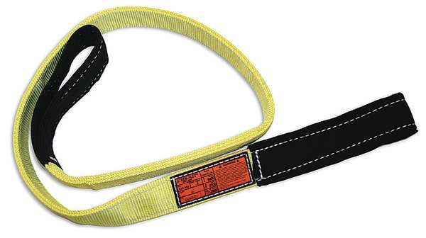 Stren-Flex Synthetic Web Sling, Type 4, 20 ft L, 2 in W, Nylon, Yellow/Black EET2-902CE-20