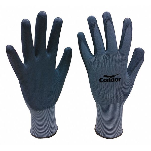 Condor Coated Gloves, 2XL, Gray, Polyurethane, PR 30LU74