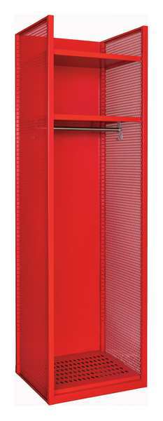 Hallowell Gear Locker, (1) Tier, (1) Wide, Steel, Red, Powder Coated Finish, 24 3/4 in W, 22 in D, 84 in H TGNN42(84)-1C-G-RR-HT