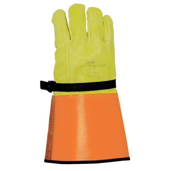 Salisbury Elec Glove Protector, 10-1/2, Ylw/Orng, PR LPG5S/10H