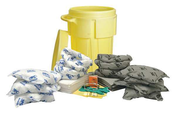 Brady 55-Gallon Drum Spill Control Kit - Mixed Oil Only and Universal Application, Wheeled SKMA-55W