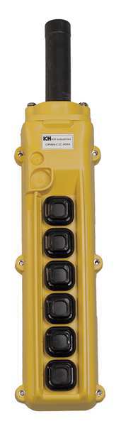 Kh Industries Pendant Station, 6, Push Button, NO, Yellow CPH06-D2D-000A