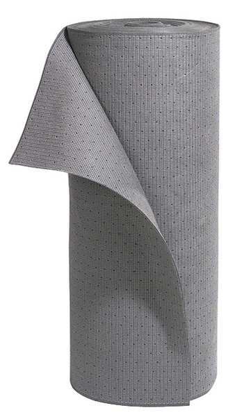 Pig Absorbent Roll, 23 gal, 33 in x 150 ft, Universal, Gray, Polyester, Polypropylene MAT234