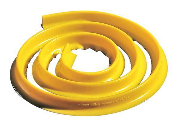 Pig Barrier Dike, (1) Straight Section, (1) Connector, Polyurethane, 10 ft Long x 2 in High, Yellow PLR230