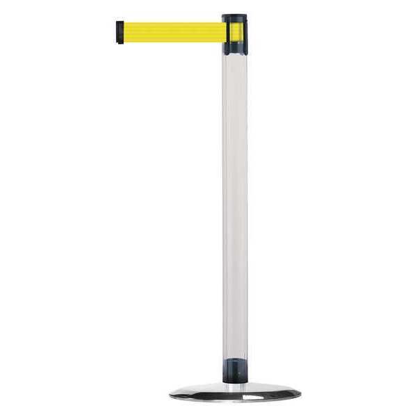 Tensabarrier Barrier Post with Belt, Metal, 13 ft. L TCLU-1P-MAX-NO-Y5X-C