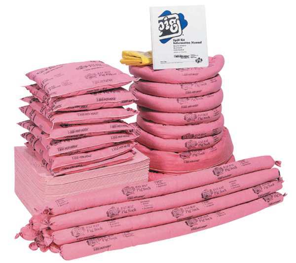 Pig Spill Kit Refill, Chem/Hazmat, Pink KITR302