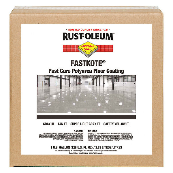 Rust-Oleum 1 gal Floor Coating, High Gloss Finish, Gray, Solvent Base 277495
