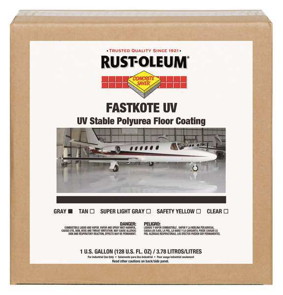 Rust-Oleum 1 gal Floor Coating, High Gloss Finish, Gray, Solvent Base 278478