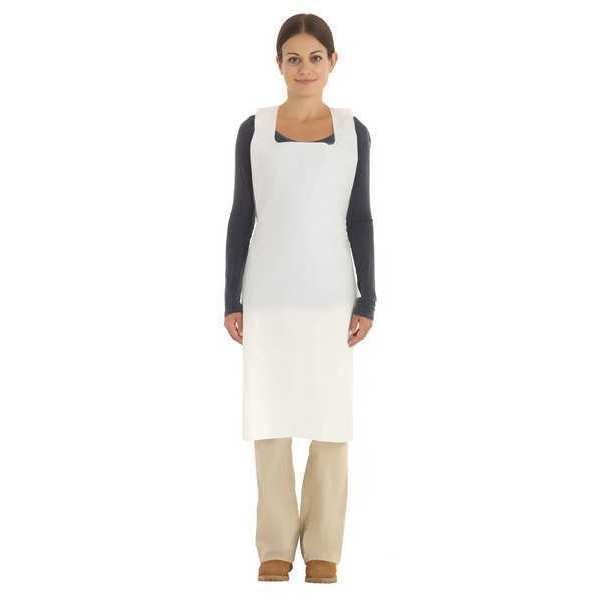 Ansell Disposable Apron, 45in. x 28in., White, PK6 54-290