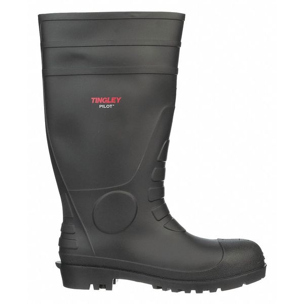 Tingley Pilot Knee Boots, Size 6, 15" H, Black, Plain Toe, PR 31151