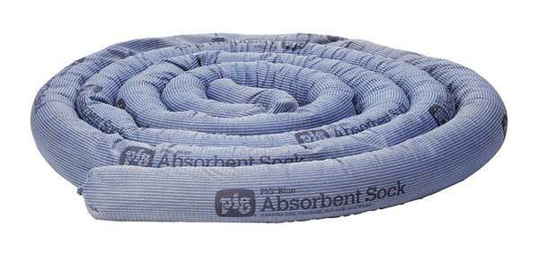 Pig Sorbents, 14 gal, 3 in x 20 ft, Universal, Blue, Polypropylene PIG203