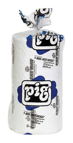 Pig MAT4102 Absorbent Roll,Oil-Based Liquids,White