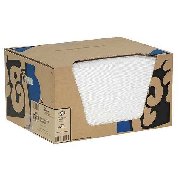 Pig Absorbent Pad, 17 gal, 15 in x 20 in, Oil-Based Liquids, White, Polypropylene MAT454