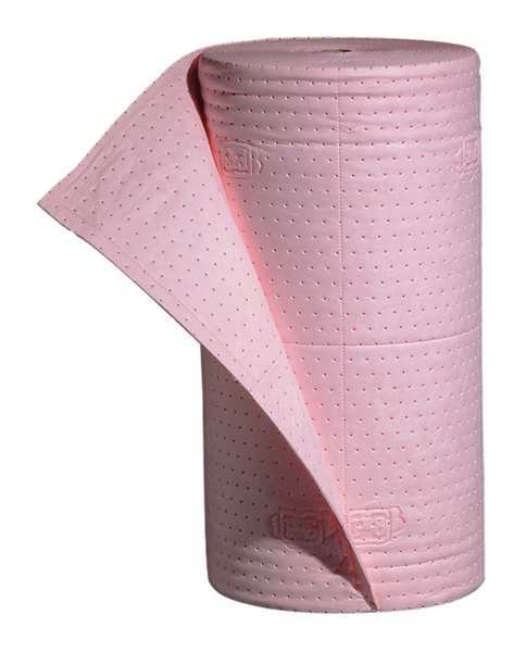 Pig Sorbents, 40 gal, 30 in x 150 ft, Universal, Pink, Polypropylene MAT309