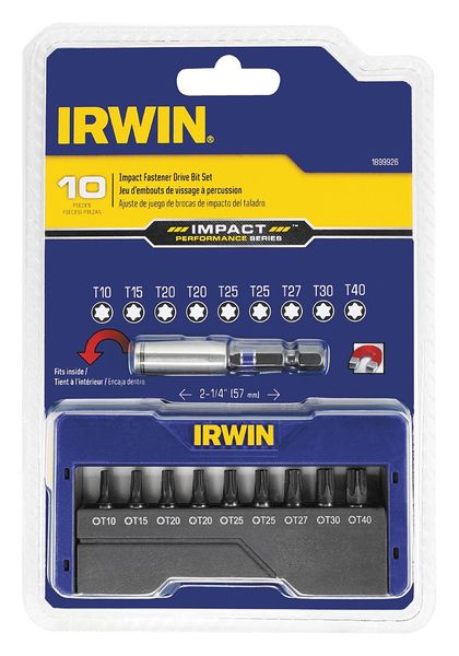 Irwin Insert Bit Set, 10 Pieces, 1/4" Shank 1899926