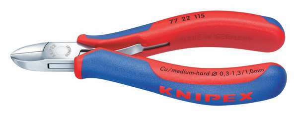 Knipex 4 1/2 in 77 Diagonal Cutting Plier Flush Cut Oval Nose Uninsulated 77 22 115