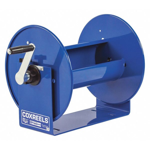 COXREELS Hand Crank Hose Reel: 200 ft (3/4 in I.D.), Nitrile, Brass, Blue