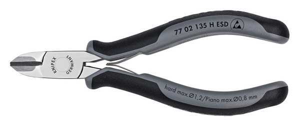 Knipex 5 1/4 in Diagonal Cutting Plier Standard Cut Uninsulated 77 02 135 H ESD