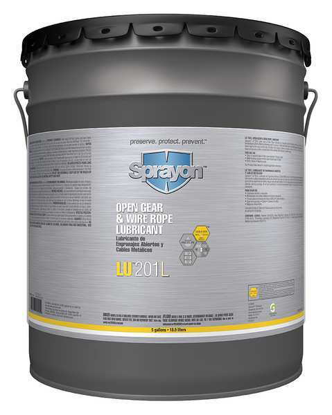 Sprayon Open Gear Wire Rope Lubricant, 5 Gal. S20105000