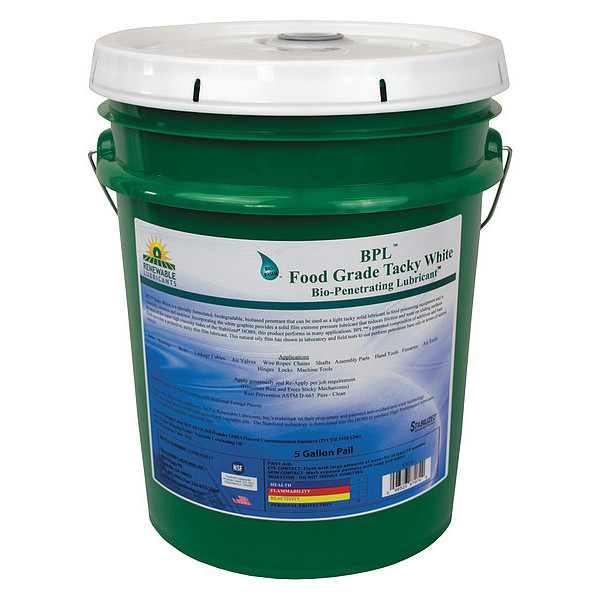 Renewable Lubricants Lubricant, Pail, White, 5 gal. 87074
