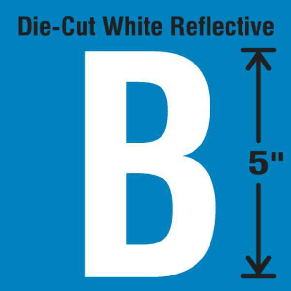 Stranco Die-Cut Reflective Letter Label, B, PK5 DWR-5-B-5