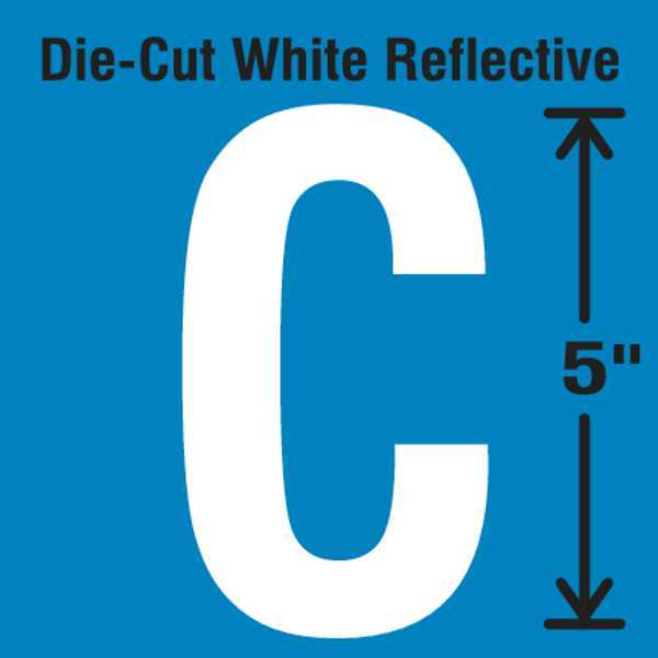 Stranco Die-Cut Reflective Letter Label, C, PK5 DWR-5-C-5