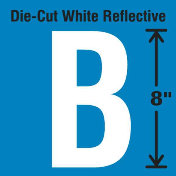 Stranco Die-Cut Reflective Letter Label, B DWR-SINGLE-8-B