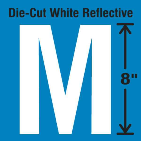 Stranco Die-Cut Reflective Letter Label, M DWR-SINGLE-8-M