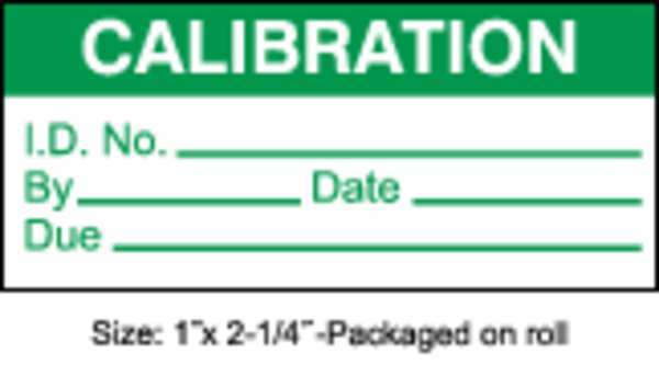 Stranco Calibration Label, ENG, Green/White, PK250, TC3-21002-R250 TC3-21002-R250