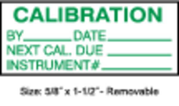 Stranco Calibration Label, ENG, Green/White, PK350, TCR-22133 TCR-22133