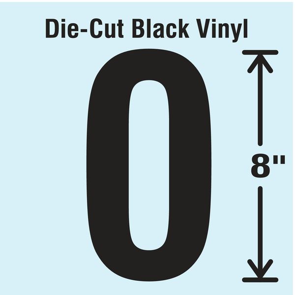 Stranco Die Cut Number Label, 0 DBV-SINGLE-8-0