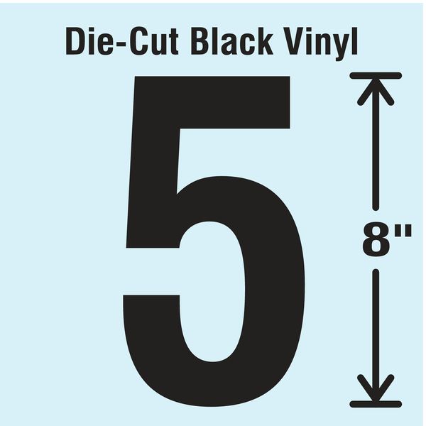 Stranco Die Cut Number Label, 5 DBV-SINGLE-8-5