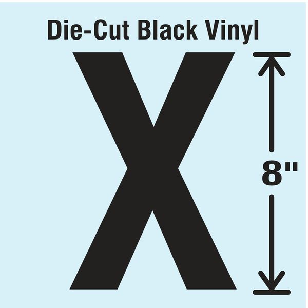 Stranco Die Cut Letter Label, X DBV-SINGLE-8-X