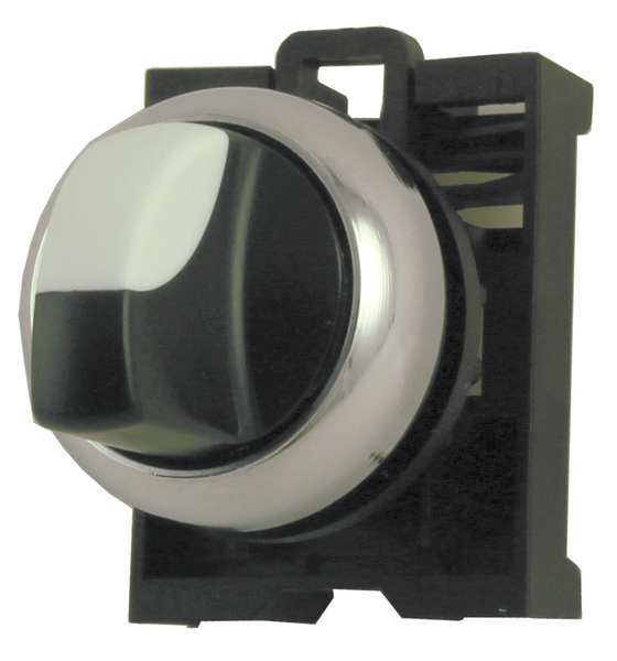 Eaton Non-Illum Selector Swtch, 22mm, 3 Pos, Knob M22M-WK3