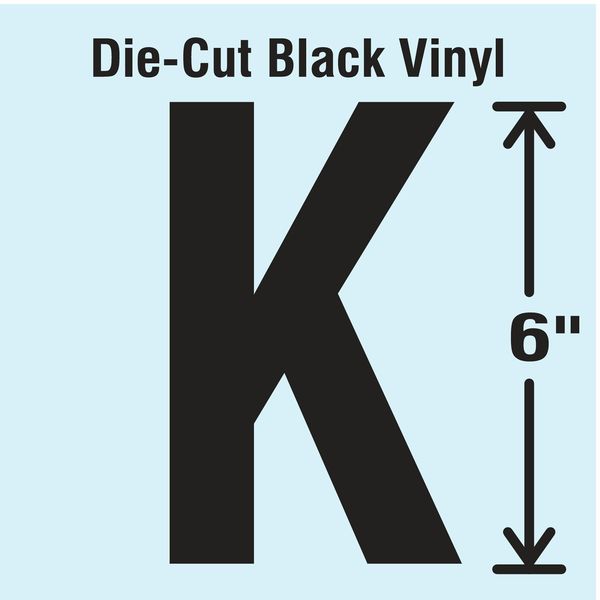 Stranco Die Cut Letter Label, K DBV-SINGLE-6-K