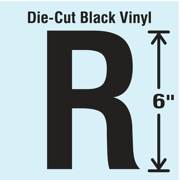 Stranco Die Cut Letter Label, R DBV-SINGLE-6-R