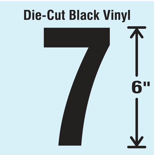 Stranco Die Cut Number Label, 7 DBV-SINGLE-6-7