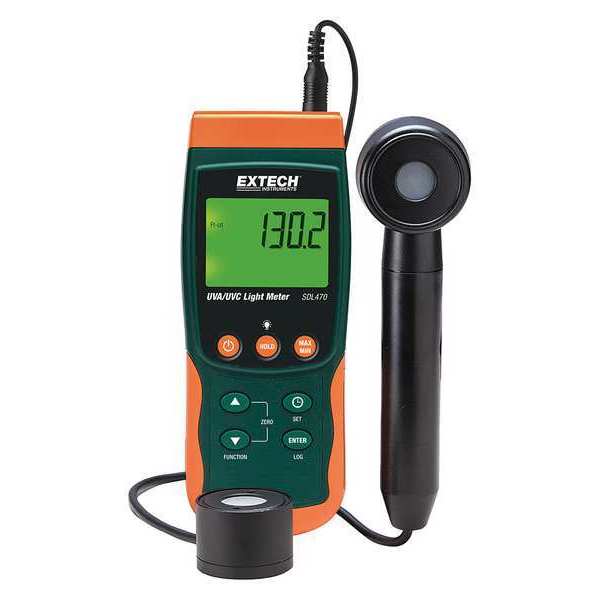 Extech Light Meter, UVA and UVC, Backlit LCD SDL470