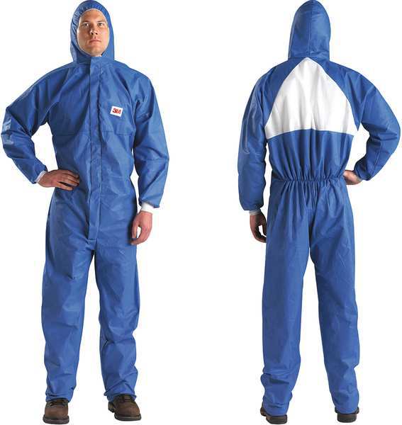 3M Disposable Coveralls, 2X, 25 PK, Blue, SMMS, Zipper 4530-BLK-XXL