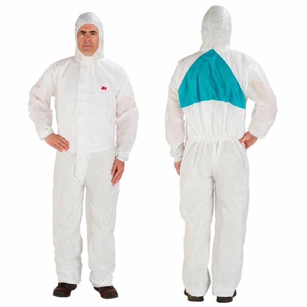 3M Hooded Disposable Coveralls, White, SMMMS, Zipper 4520-XXL