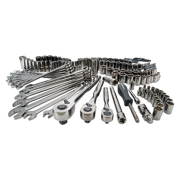 Craftsman 1/4 | 3/8 | 1/2 Drive Tool Set, 150-pc Gunmetal Chrome Mechani, Fractional & Metric, 150 pcs CMMT12035
